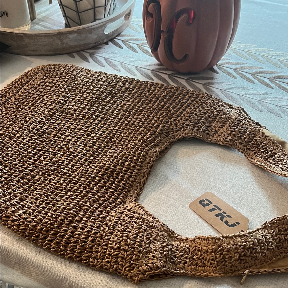 Brown Woven Tote Bag NWY